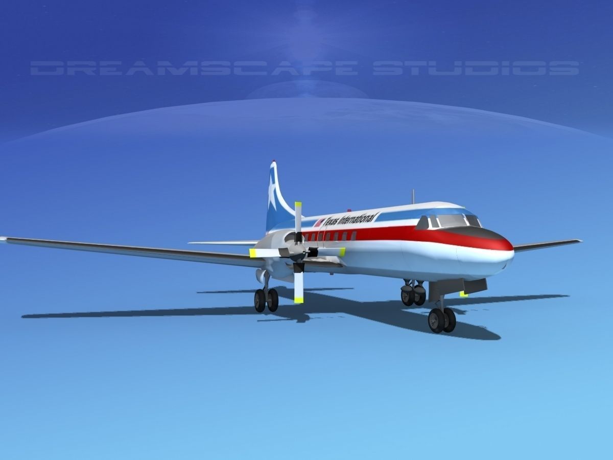 Convair CV-580 Texas Intl 3D model_2