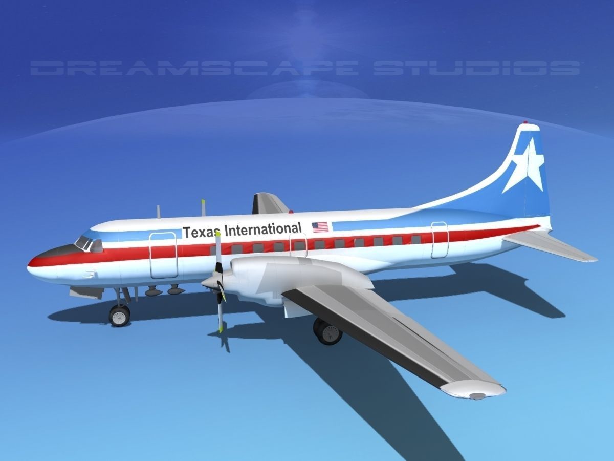 Convair CV-580 Texas Intl 3D model_15