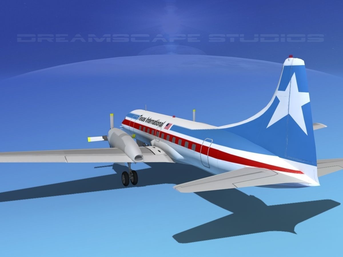 Convair CV-580 Texas Intl 3D model_7