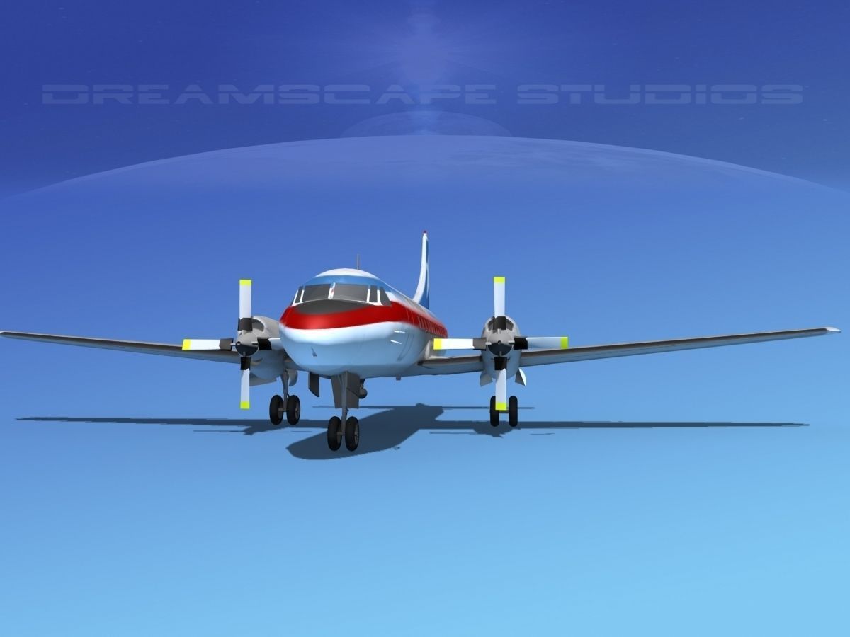 Convair CV-580 Texas Intl 3D model_1