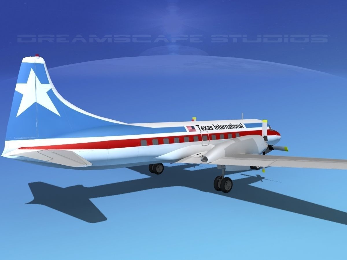 Convair CV-580 Texas Intl 3D model_5