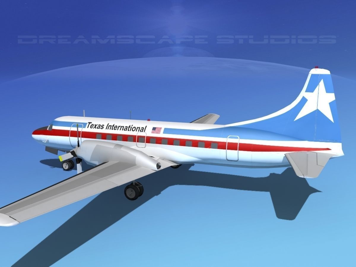 Convair CV-580 Texas Intl 3D model_8
