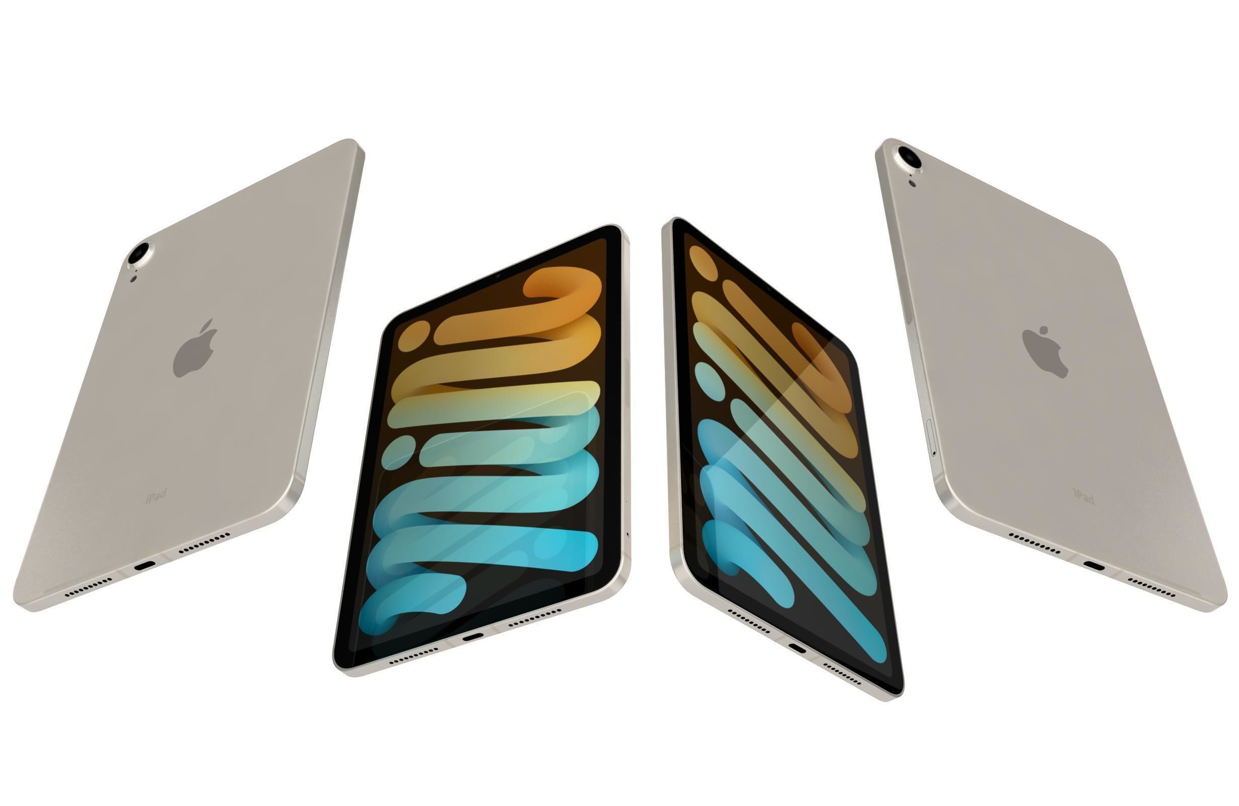 Apple iPad 10 2 2021 9th Gen Starlight 3D model_5