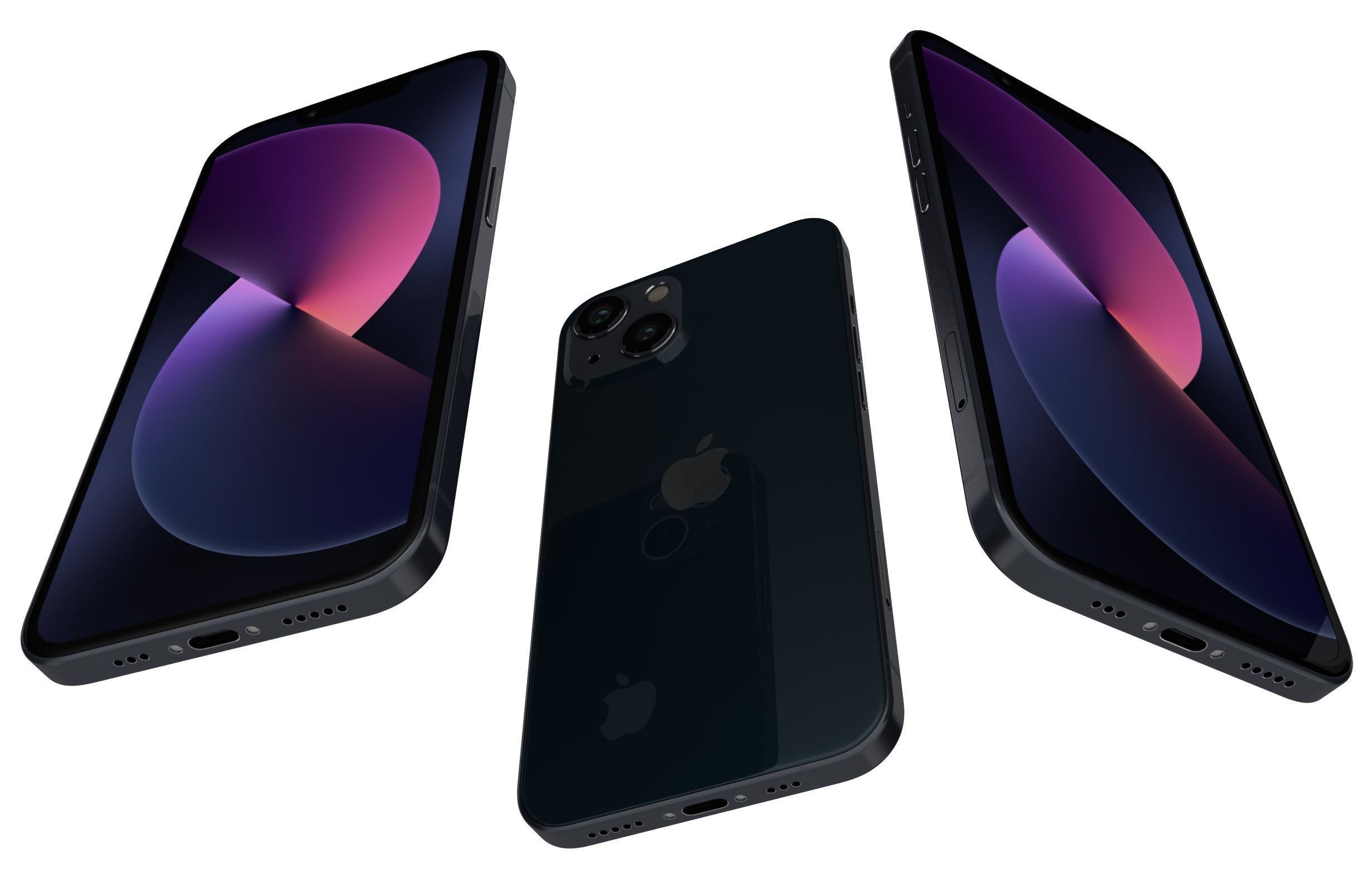 Apple iPhone 13 Mini Midnight 3D model_2
