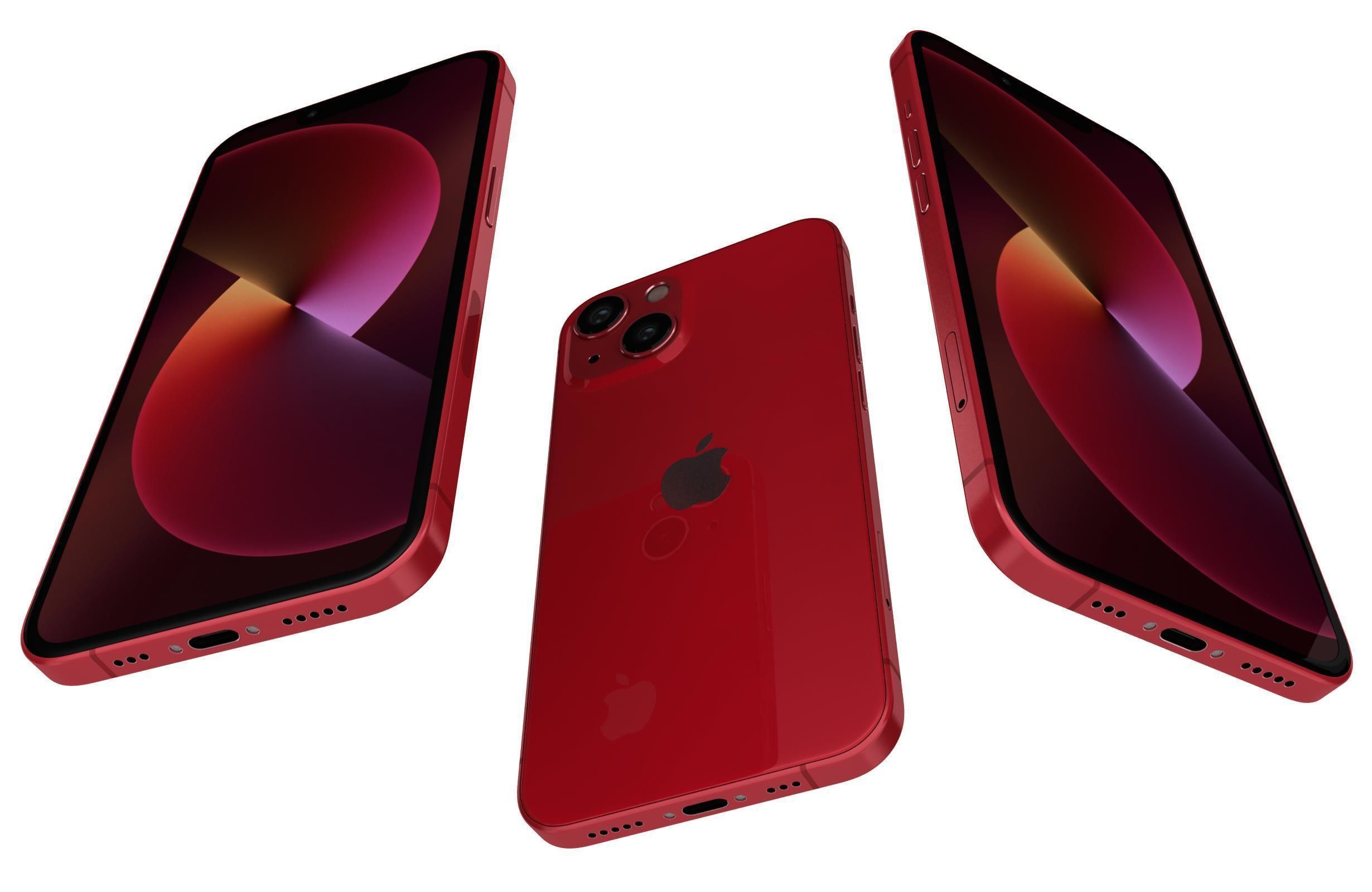 Apple iPhone 13 Mini Red 3D model_2