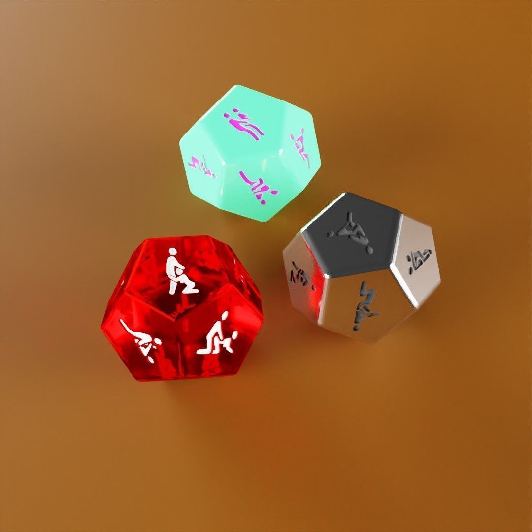 12-sided dice with Kamasutra sexual positions 3D print model_1
