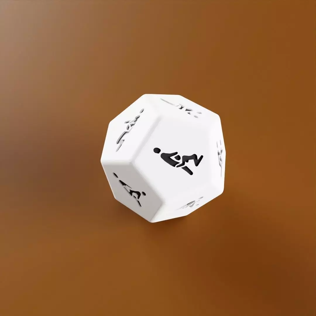12-sided dice with Kamasutra sexual positions 3D print model_0