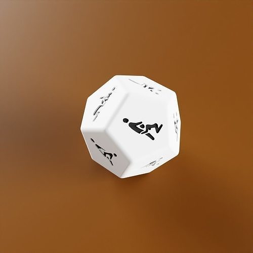 12-sided dice with Kamasutra sexual positions 3D print model