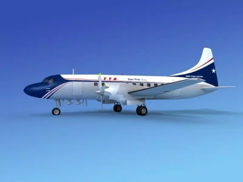 Convair CV-580 Trans Texas 3D model_0