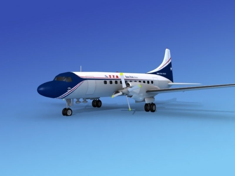 Convair CV-580 Trans Texas 3D model_1
