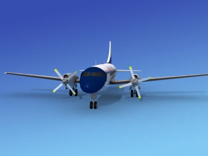 Convair CV-580 Trans Texas 3D model_2
