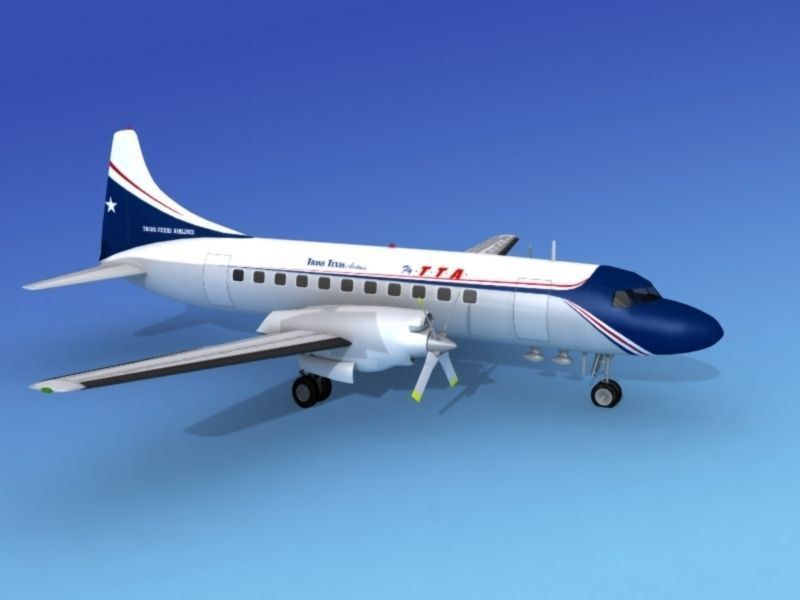 Convair CV-580 Trans Texas 3D model_4