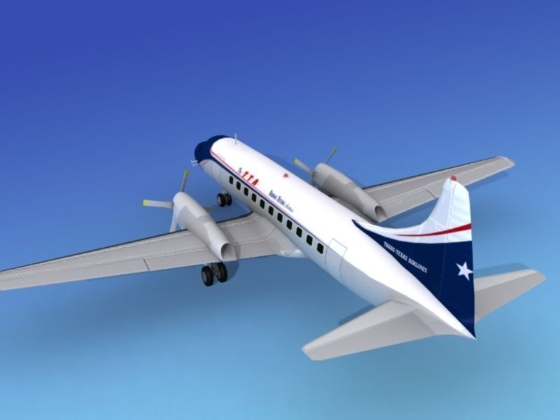 Convair CV-580 Trans Texas 3D model_8