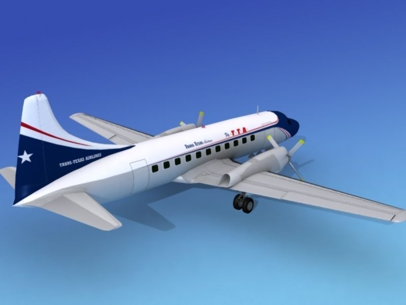 Convair CV-580 Trans Texas 3D model_6