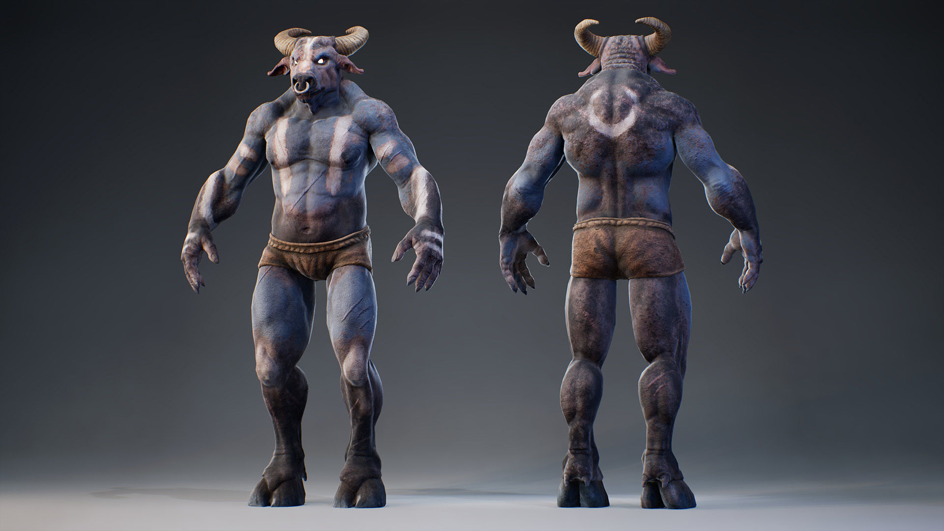 Armored Minotaur Low-poly 3D model_24
