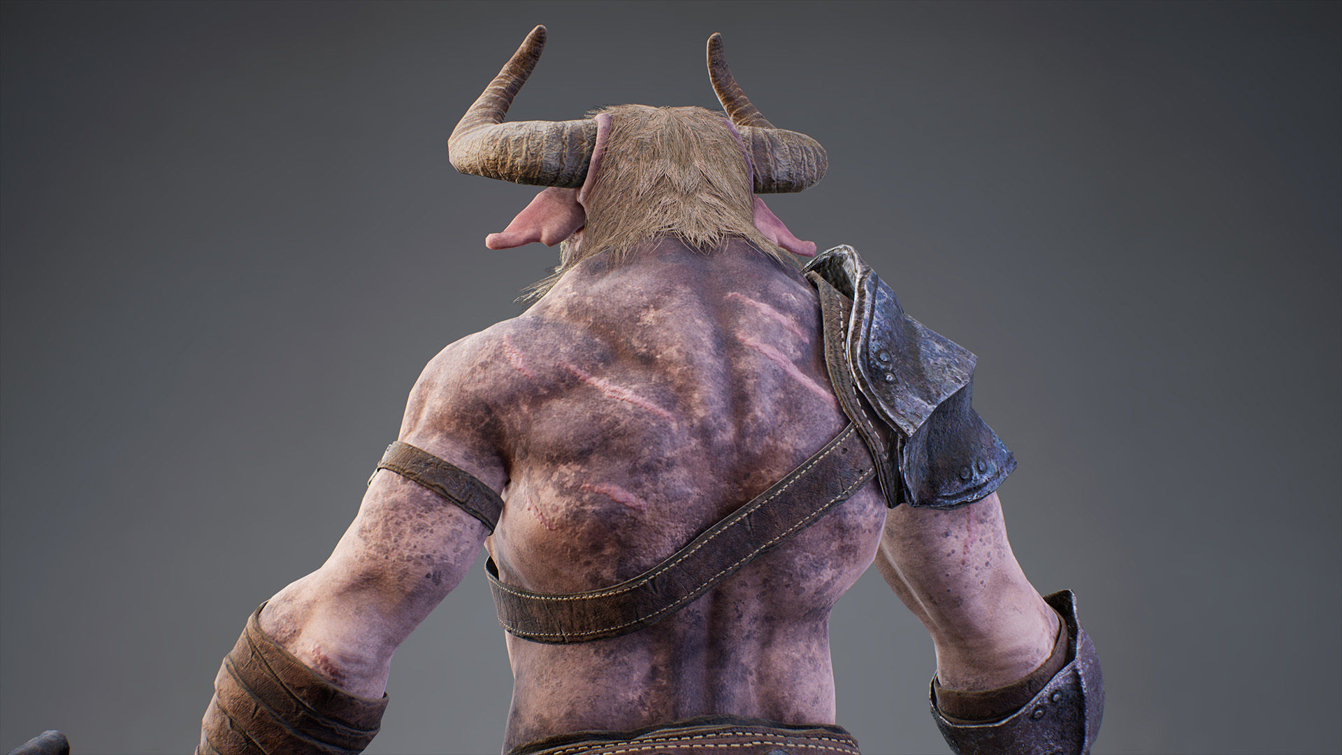 Armored Minotaur Low-poly 3D model_11