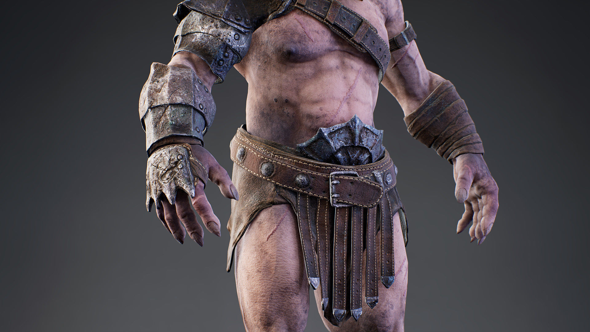 Armored Minotaur Low-poly 3D model_6