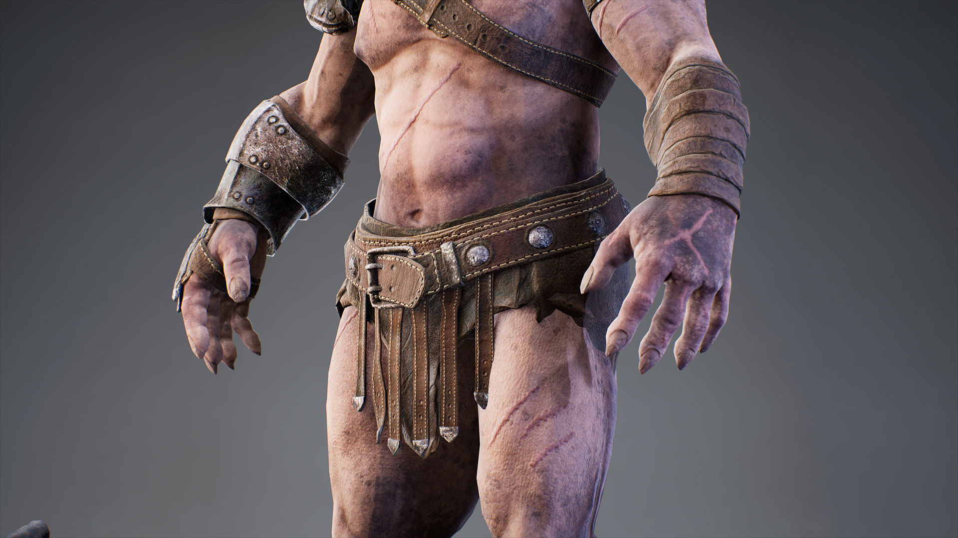 Armored Minotaur Low-poly 3D model_5