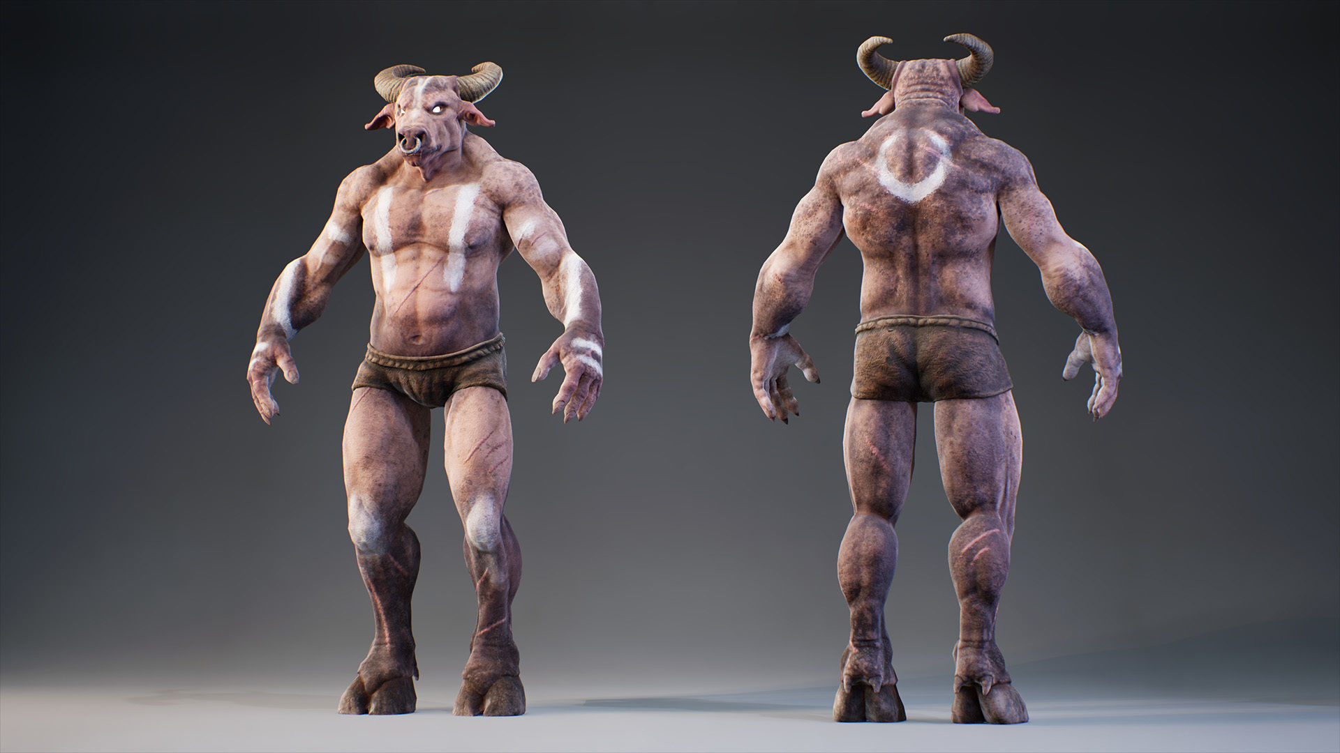 Armored Minotaur Low-poly 3D model_22