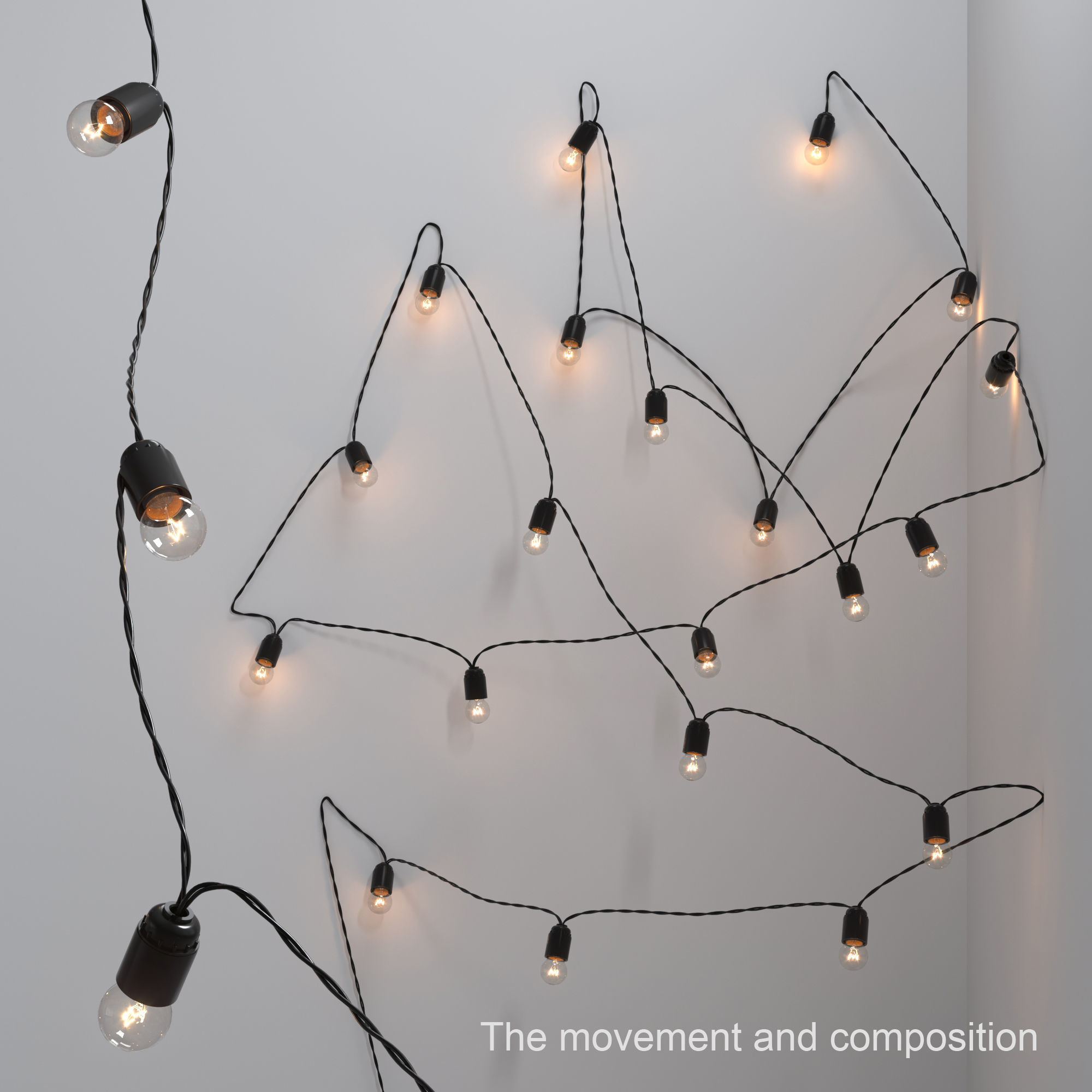 Editable garland 3D model_0