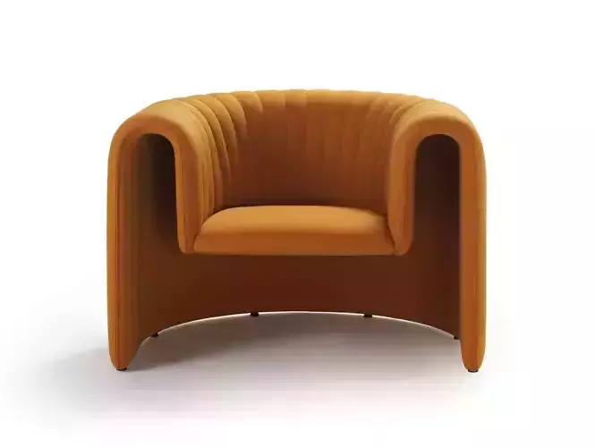 CORE-Armchair-Sanca orange chair with curved back 3D print model