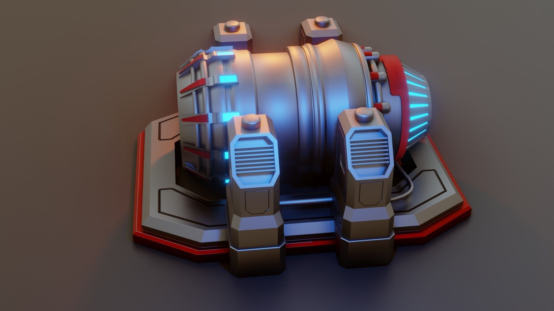 Sci-Fi Power Generator - Low Poly - Game Ready - PBR Low-poly 3D model_9