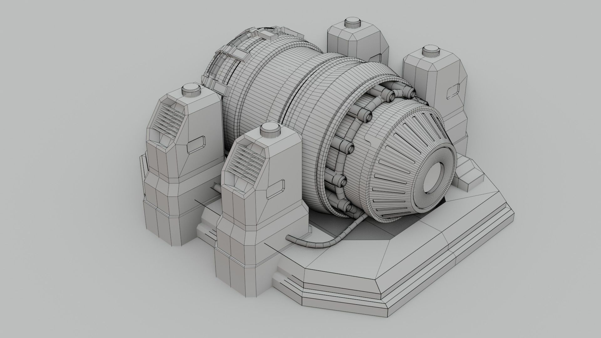 Sci-Fi Power Generator - Low Poly - Game Ready - PBR Low-poly 3D model_21