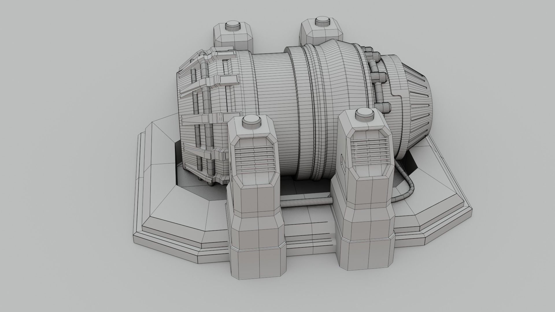 Sci-Fi Power Generator - Low Poly - Game Ready - PBR Low-poly 3D model_20