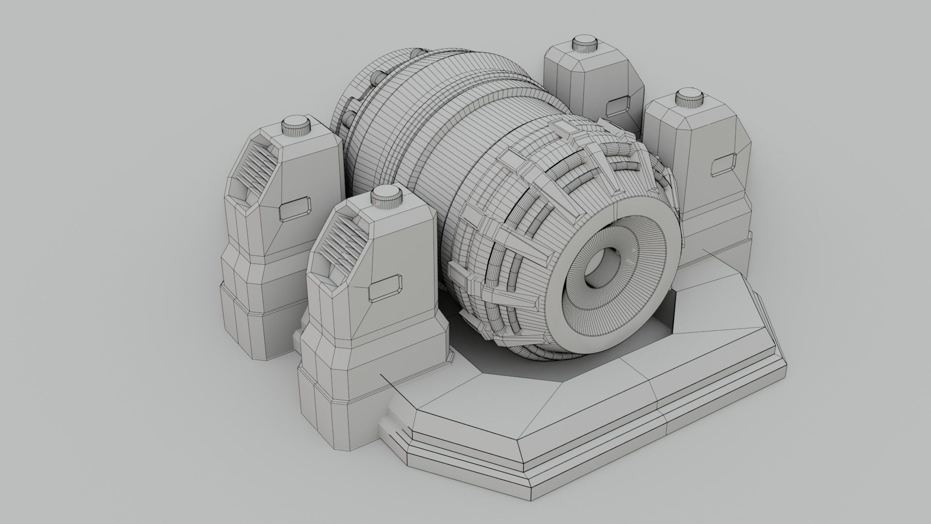Sci-Fi Power Generator - Low Poly - Game Ready - PBR Low-poly 3D model_17
