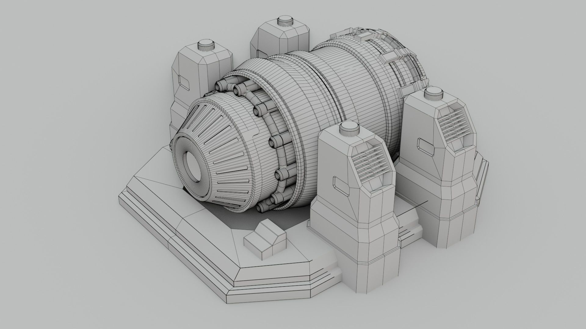 Sci-Fi Power Generator - Low Poly - Game Ready - PBR Low-poly 3D model_15