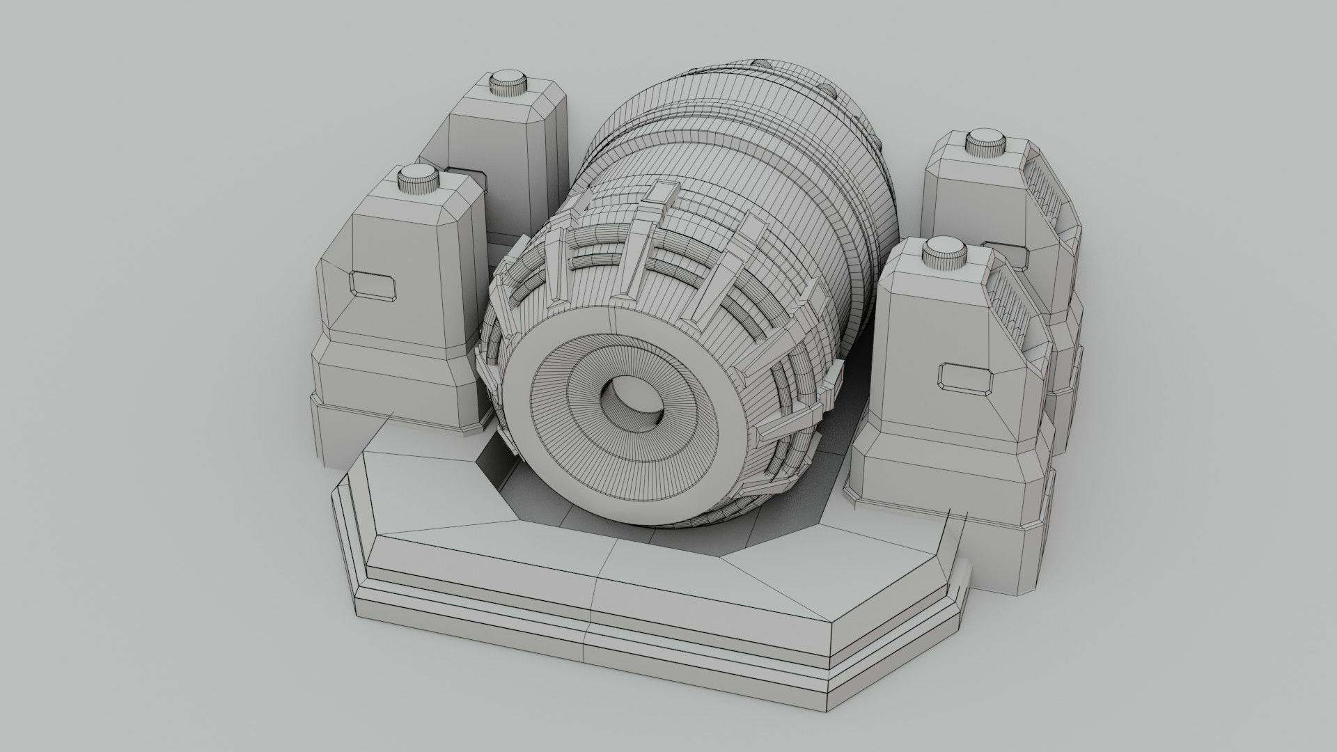 Sci-Fi Power Generator - Low Poly - Game Ready - PBR Low-poly 3D model_18