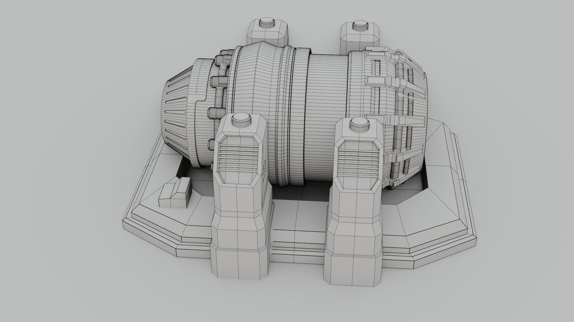 Sci-Fi Power Generator - Low Poly - Game Ready - PBR Low-poly 3D model_16