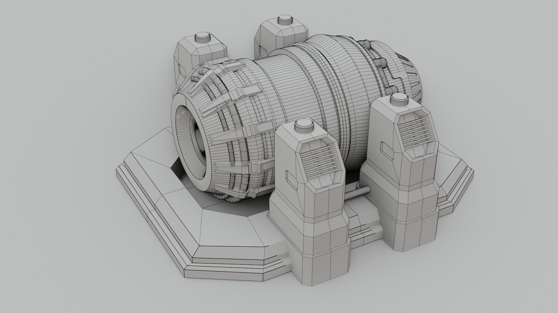 Sci-Fi Power Generator - Low Poly - Game Ready - PBR Low-poly 3D model_19