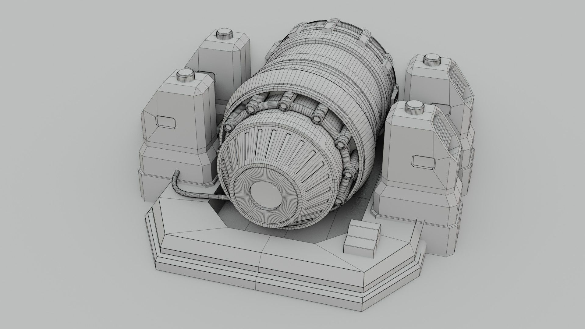 Sci-Fi Power Generator - Low Poly - Game Ready - PBR Low-poly 3D model_14