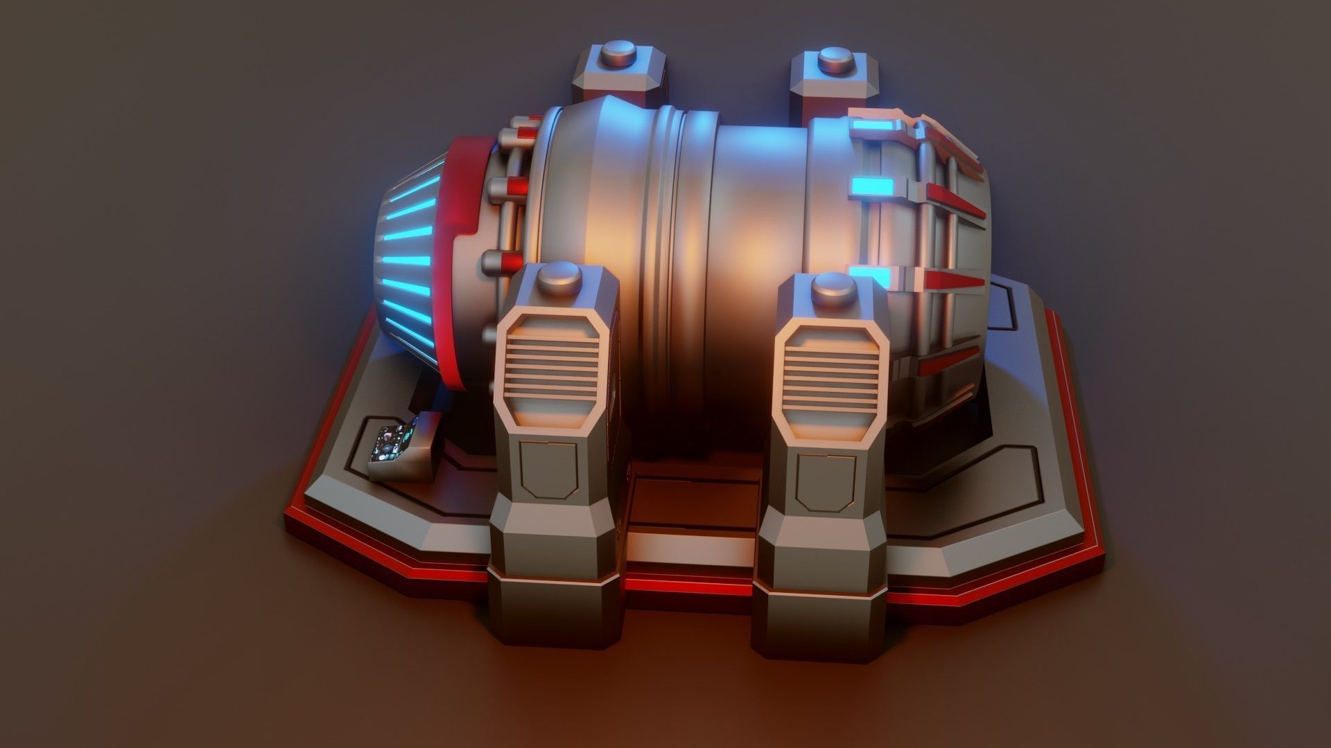 Sci-Fi Power Generator - Low Poly - Game Ready - PBR Low-poly 3D model_5