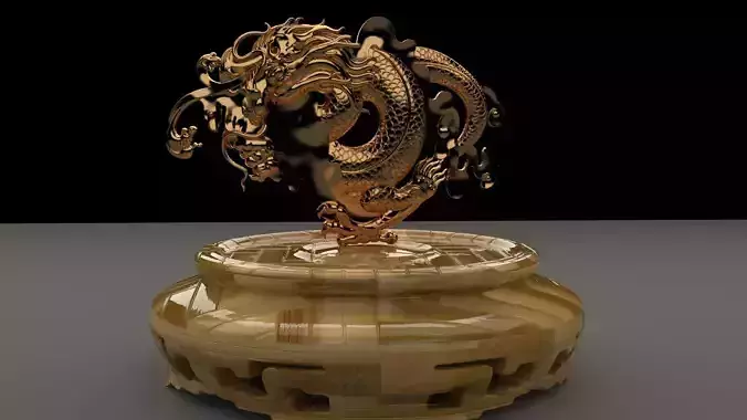 Chinese display stand with dragon 