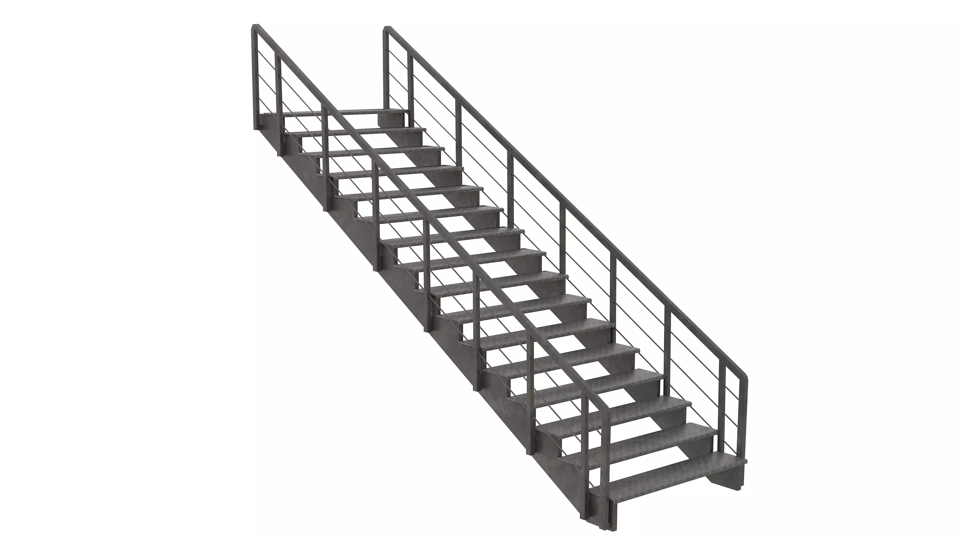 Industrial Stair Low-poly 3D model_0
