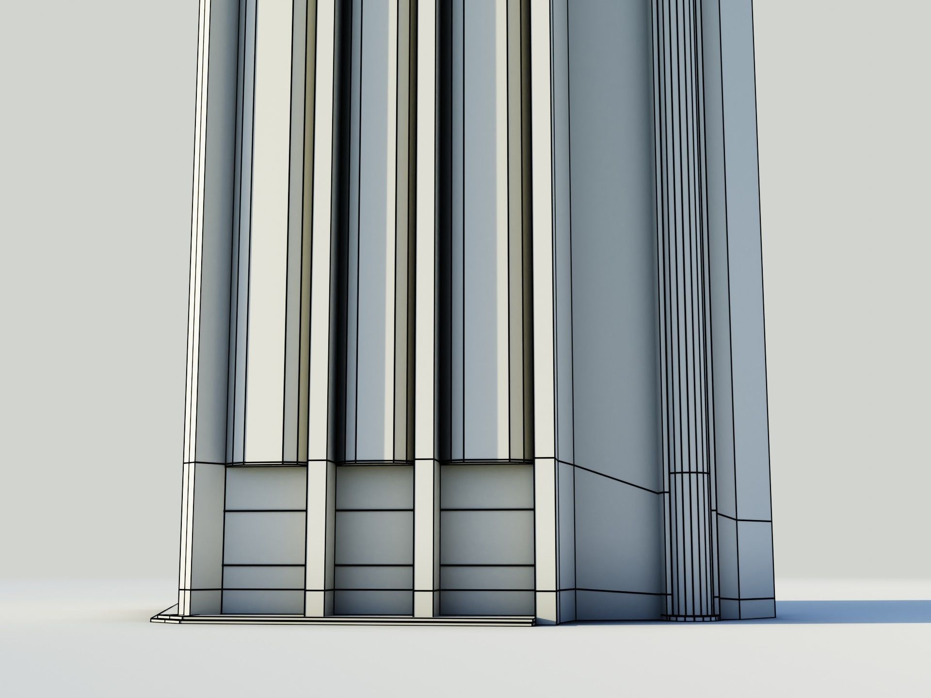 Administartive building Low-poly 3D model_11