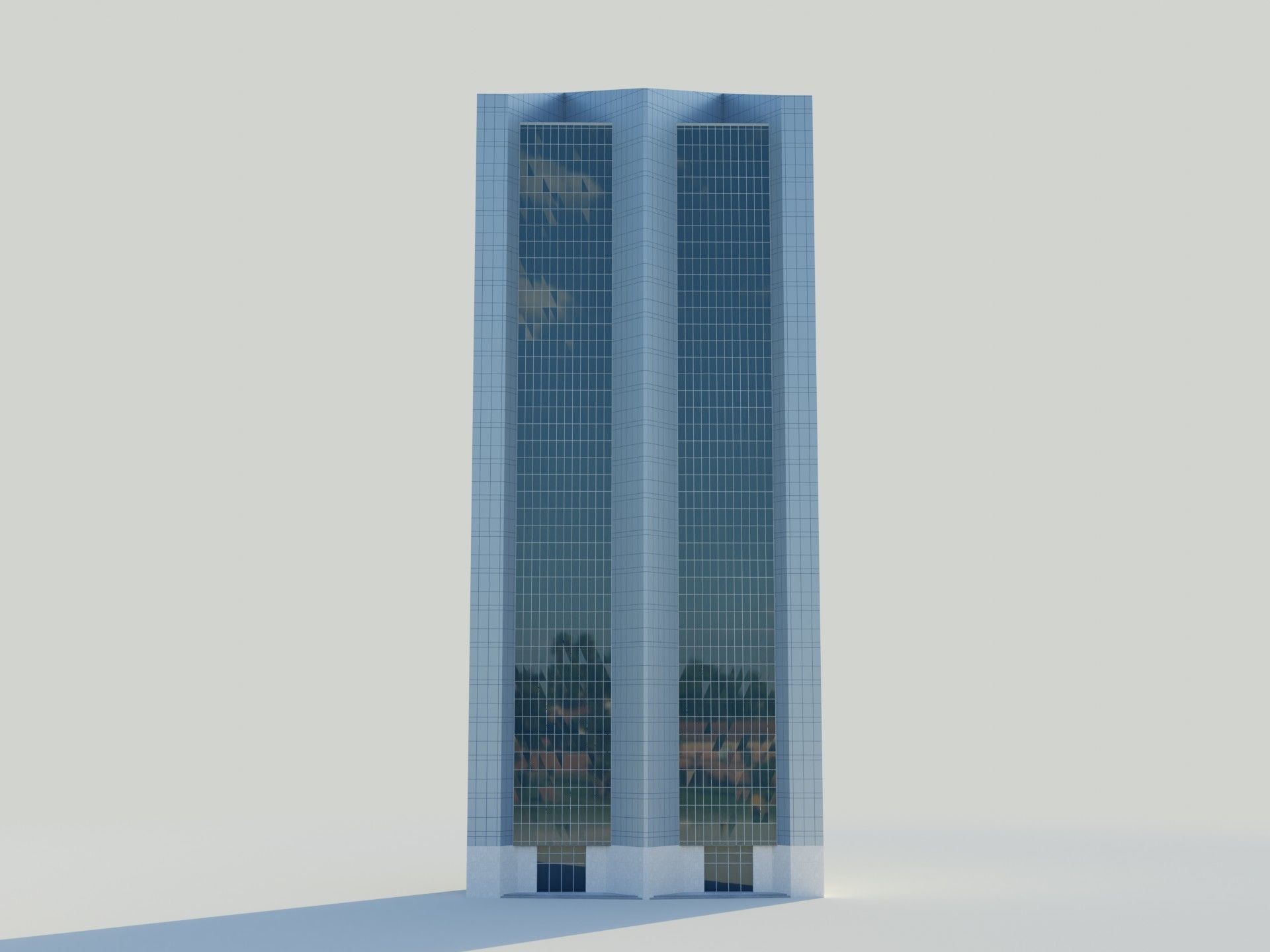 Administartive building Low-poly 3D model_5