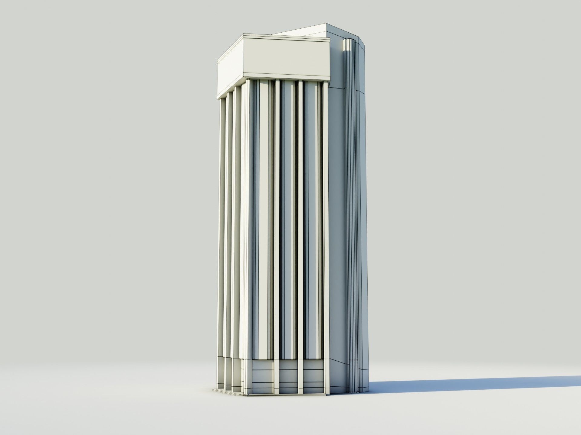 Administartive building Low-poly 3D model_9