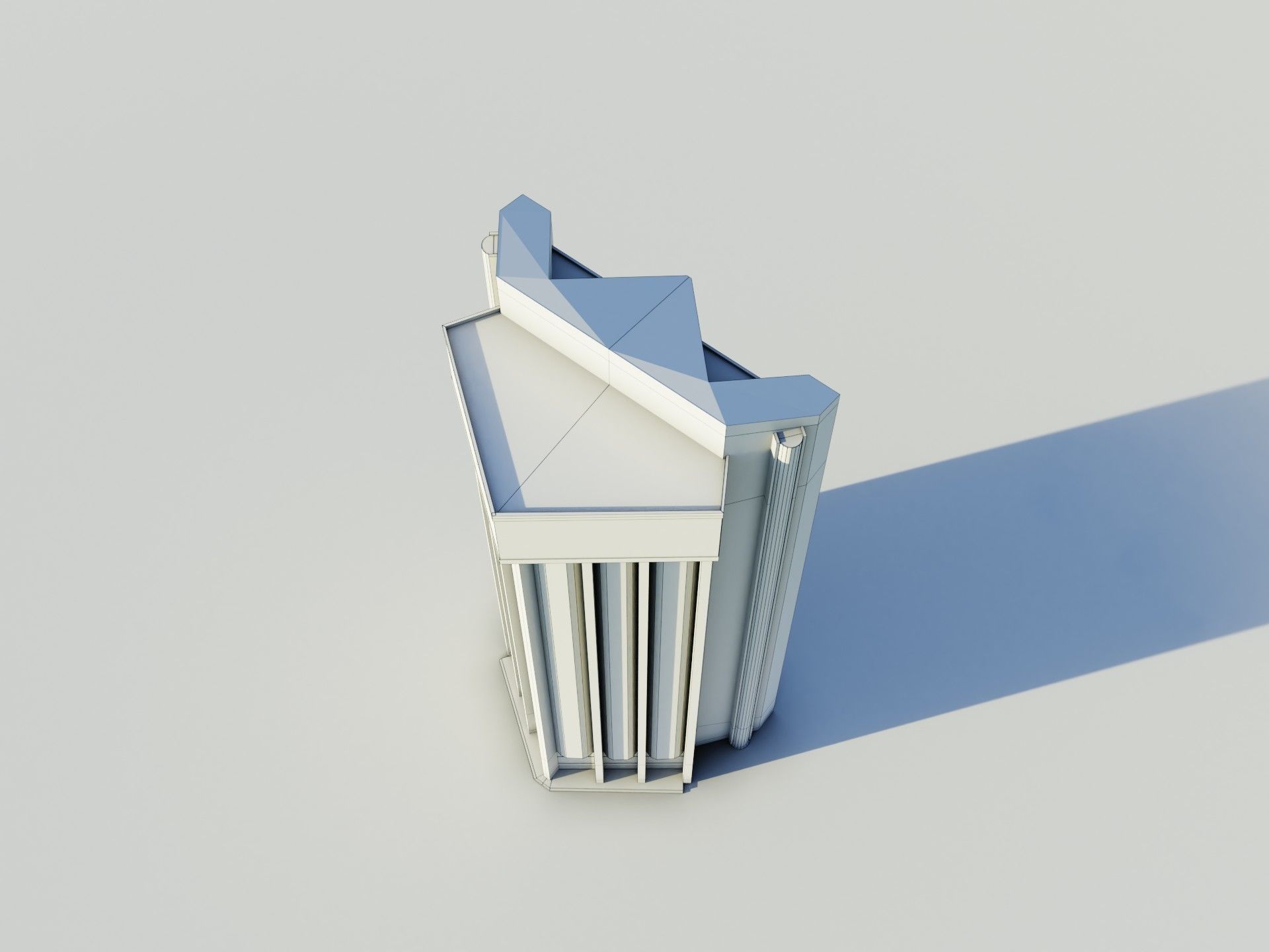 Administartive building Low-poly 3D model_13