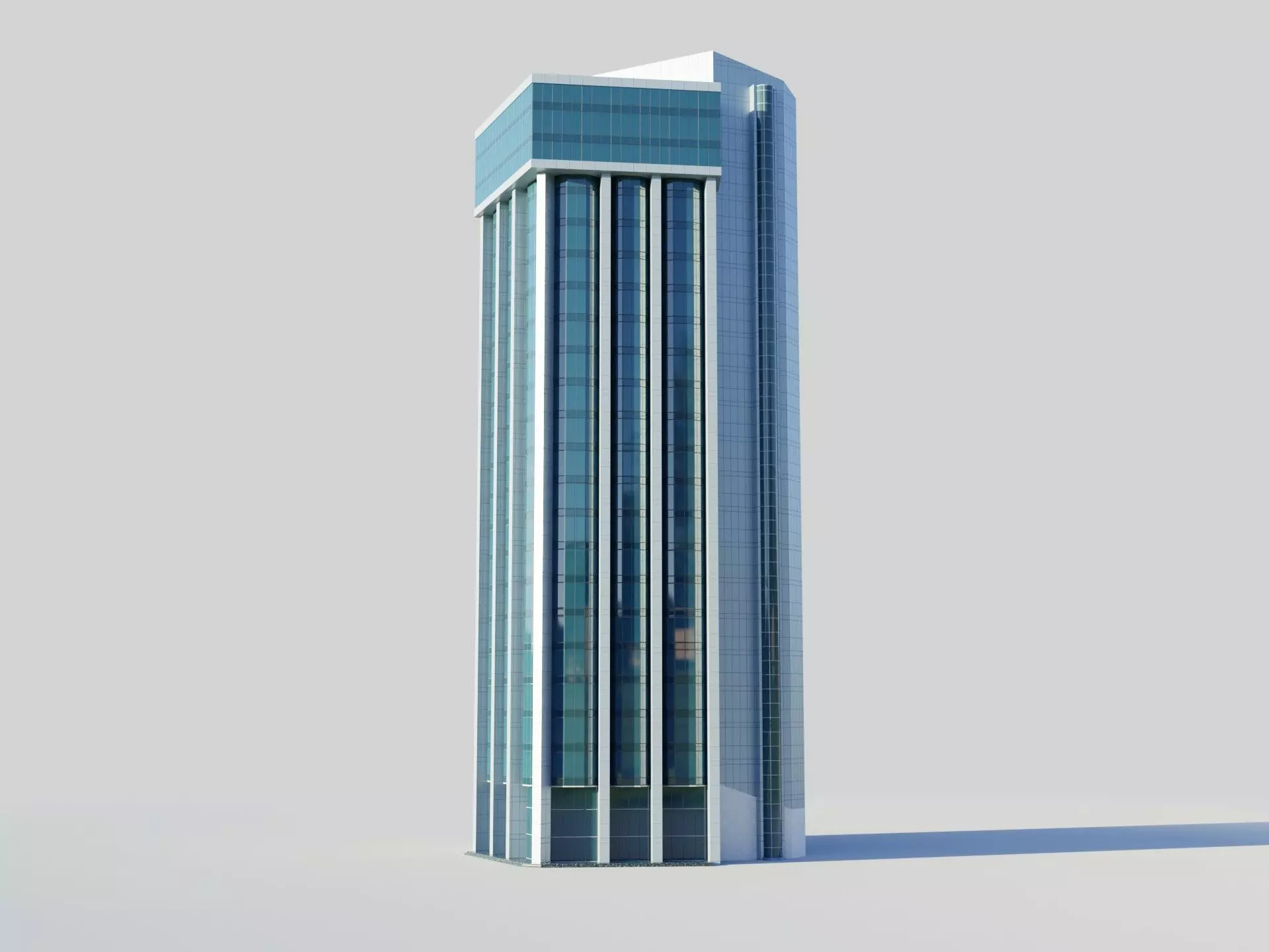 Administartive building Low-poly 3D model_0