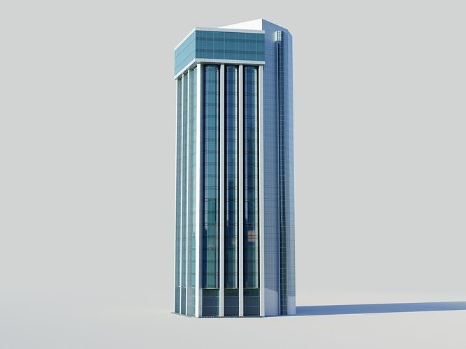 Administartive building Low-poly 3D model