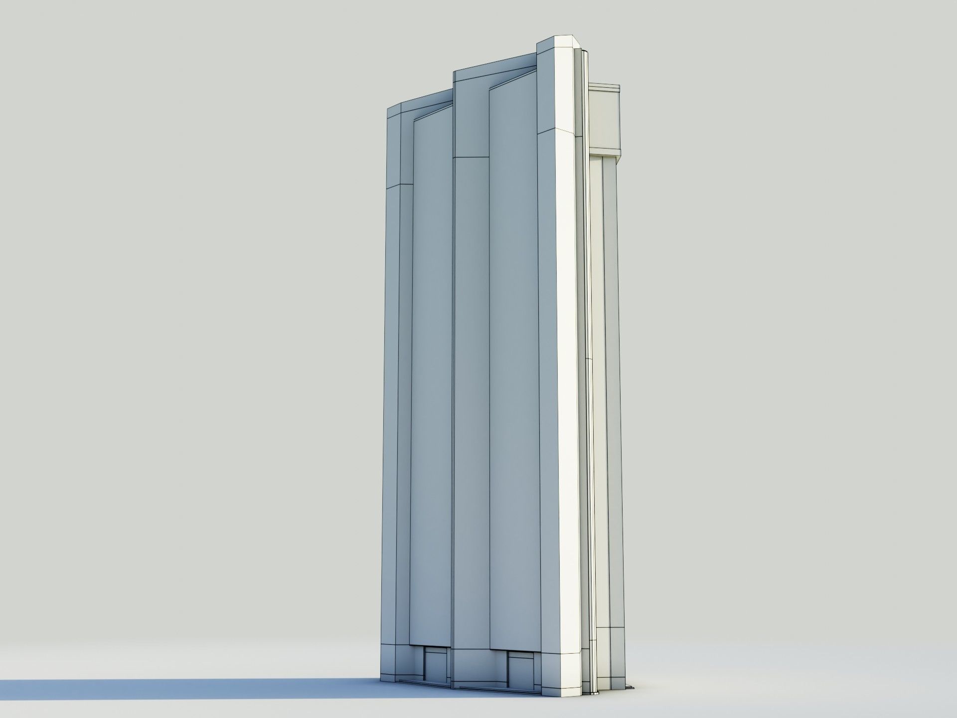 Administartive building Low-poly 3D model_10