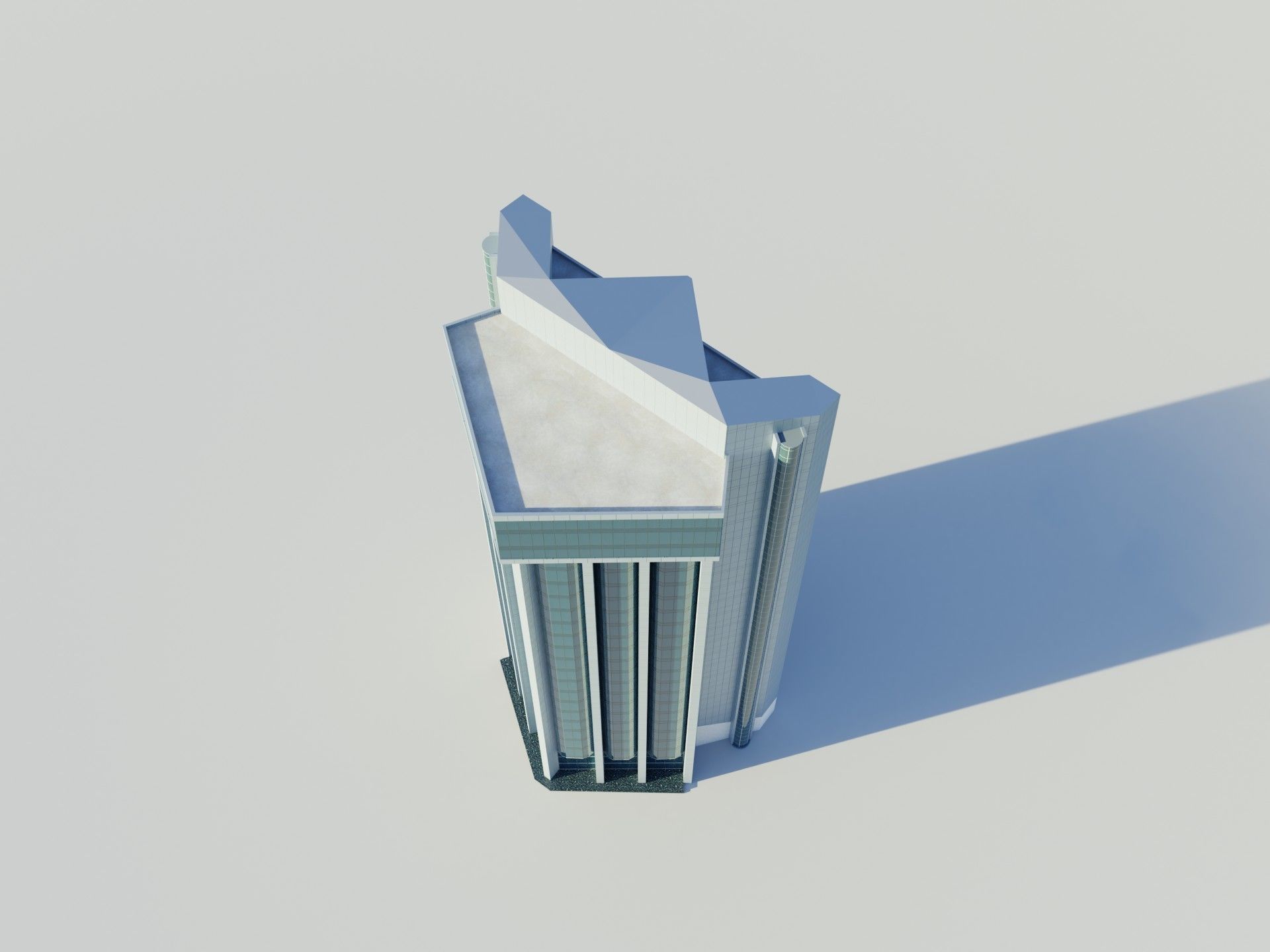 Administartive building Low-poly 3D model_8