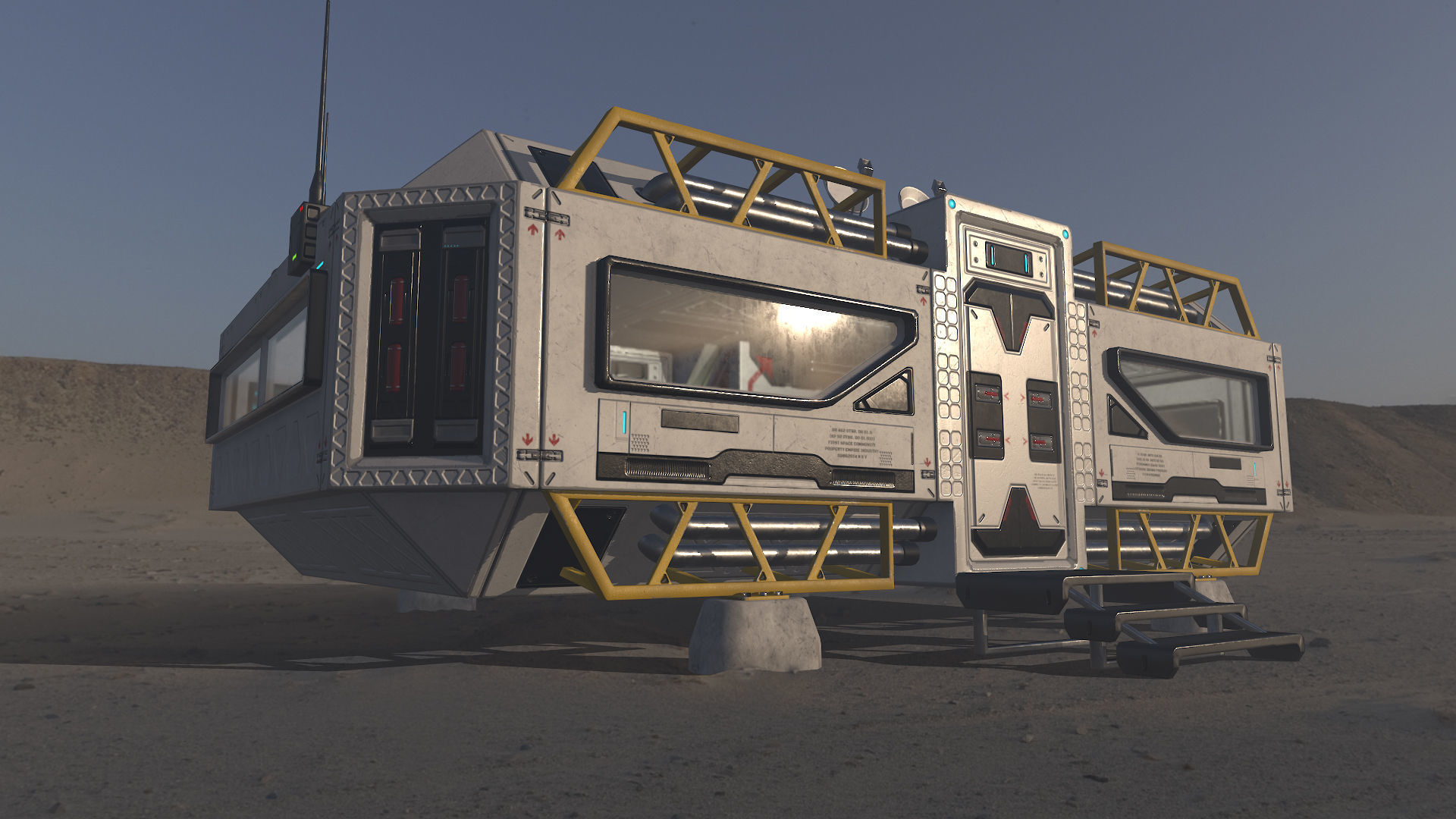 Alien living module with interior Low-poly 3D model_20