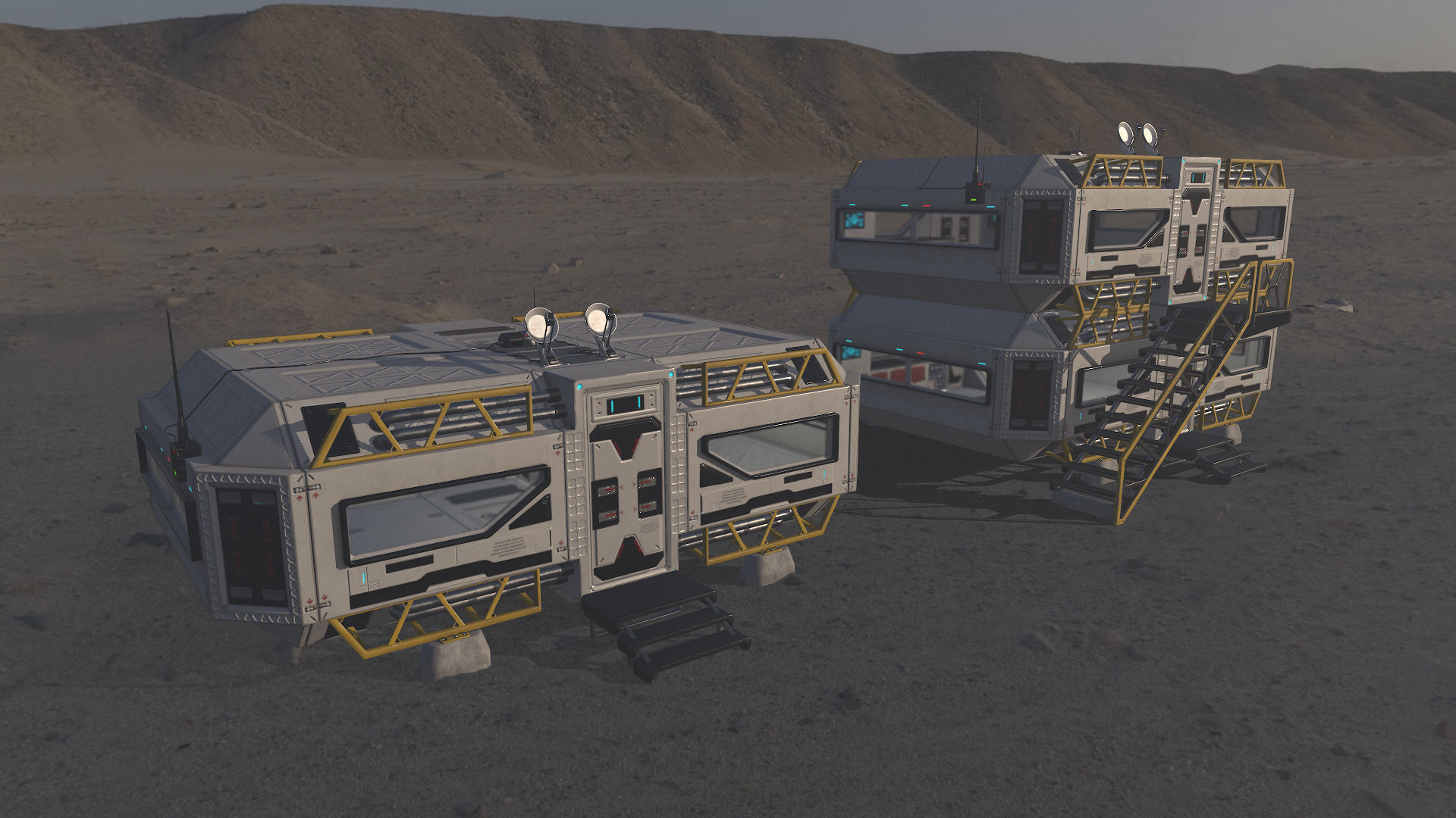 Alien living module with interior Low-poly 3D model_21