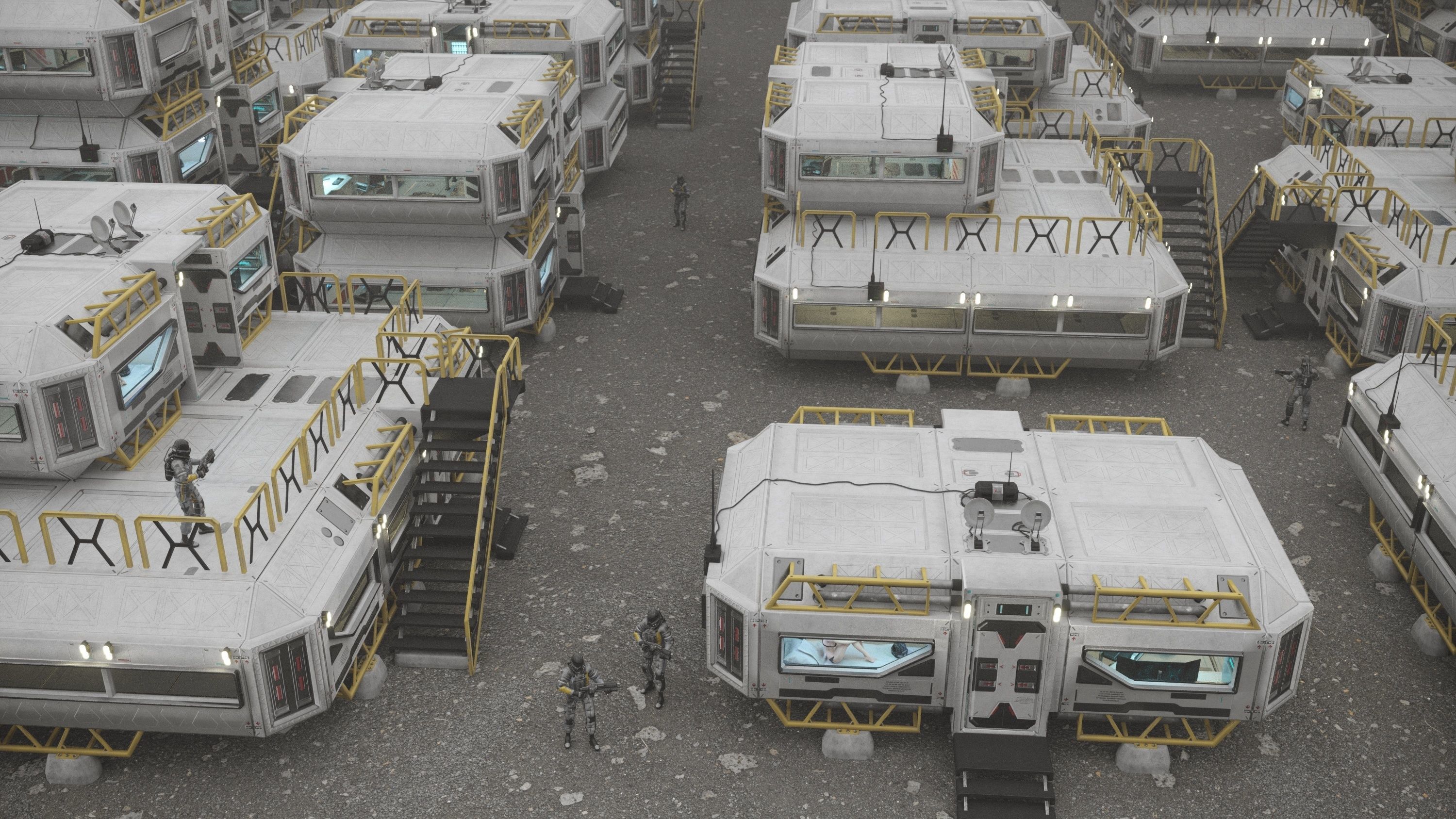 Alien living module with interior Low-poly 3D model_17