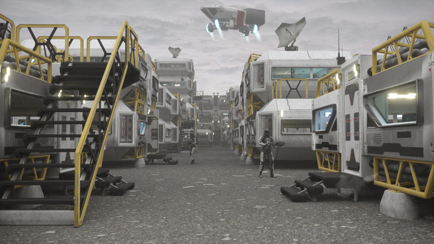 Alien living module with interior Low-poly 3D model_19