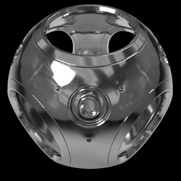 Metal Decor Sphere 3D model_3